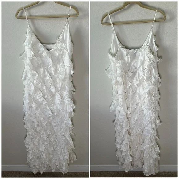 NWT BHLDN Jia Lace Gown Maxi Ruffle White Dress SZ US 14 - Picture 2 of 9